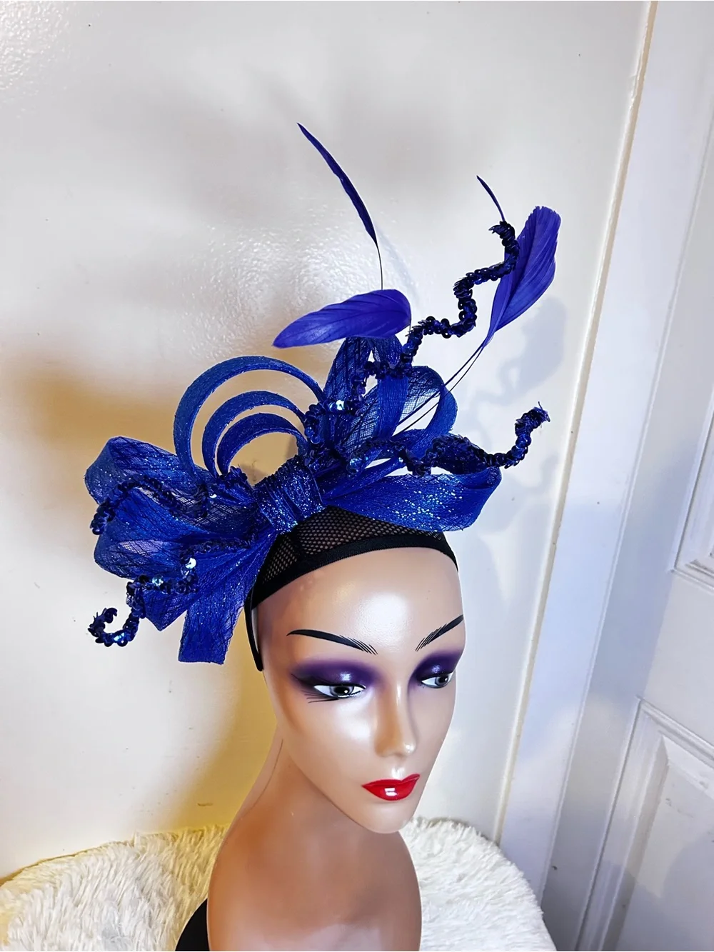 Royal Blue Fascinator Headpiece for Women.